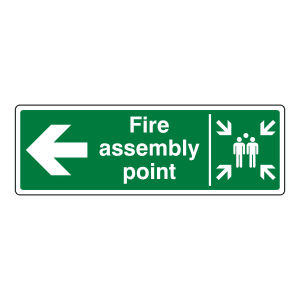 Fire assembly point direction sign - Left