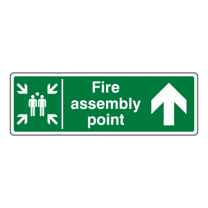 Fire assembly point direction sign - Up