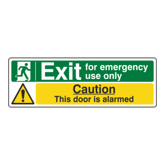 Exit For Emergency Use Only Door Alarmed: Sign EE2