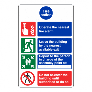 Pictorial Fire Action Notice: Sign FA10