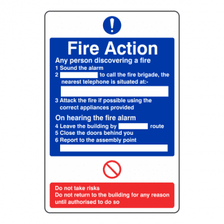 Fire Action Notice: Sign FA2
