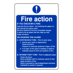 Hospital Fire Action Notice: Sign FA26