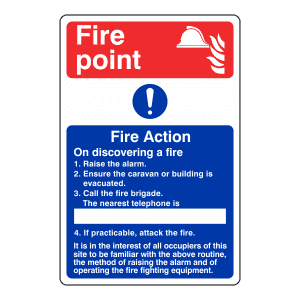 Caravan Fire Action Notice: Sign FA32