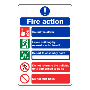 Fire Action Notice (Popular in schools): Sign FA6: