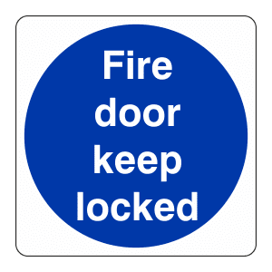 Fire Door Keep Locked: Sign FD13