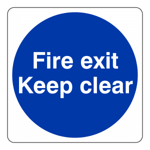 Fire Exit Keep Clear: Sign FD4