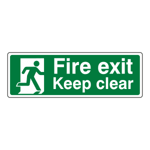 Fire Exit Keep Clear: Sign FE11
