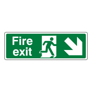 Fire Exit Down To Right: Sign FE4
