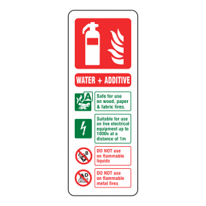 Water + Additive Fire Extinguisher: Sign FX10