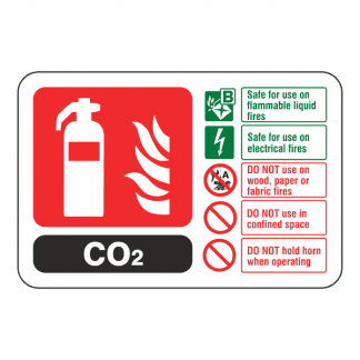 Carbon Dioxide Fire Extinguisher Sign