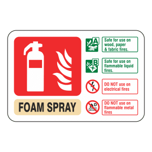 Foam Spray Fire Extinguisher: Sign FX16
