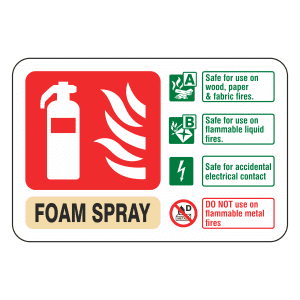 Foam Spray Fire Extinguisher: Sign FX17