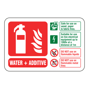 Water + Additive Fire Extinguisher: Sign FX22