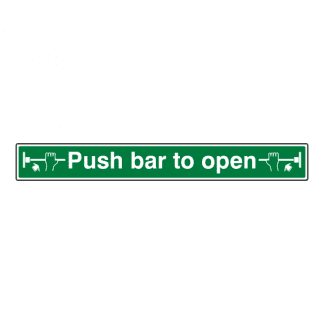 Push bar to open: Sign PP1