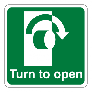 Turn To Open Clockwise: Sign PP16