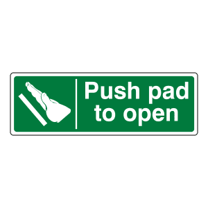 Push pad to open: Sign PP6