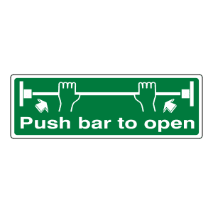 Push bar to open: Sign PP7