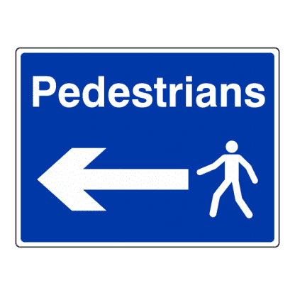 Pedestrians left arrow direction sign CS65
