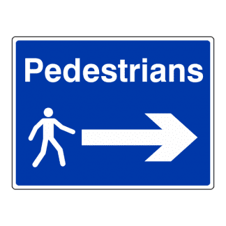 Pedestrians right arrow direction sign CS66
