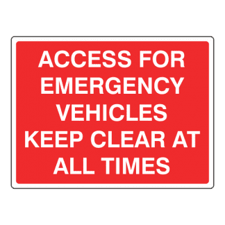 Emergency vehicles keep clear sign CS82