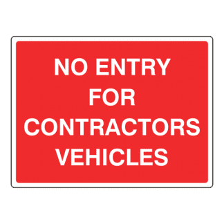 No entry for contractors vehicles sign CS85