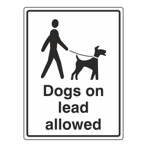 Dogs on lead allowed, sign DOG1