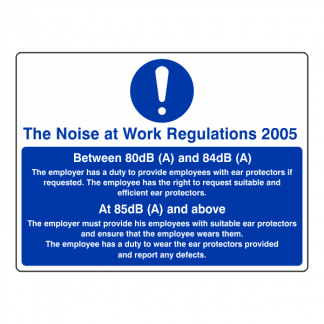 EA21: Noise At Work Regulations sign