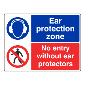 No Entry Without Ear Protectors: Sign EA24