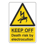 Death Risk By Electrocution Sign EL36