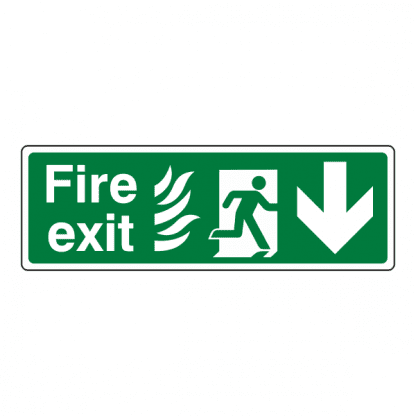 Hospital Fire Exit Down Sign FE31