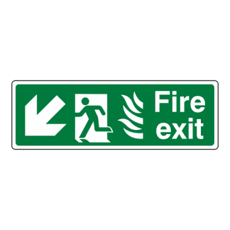 Hospital Fire Exit Down/Left Sign FE34