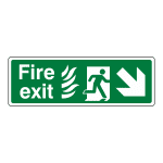 Hospital Fire Exit Down/Right Sign FE35