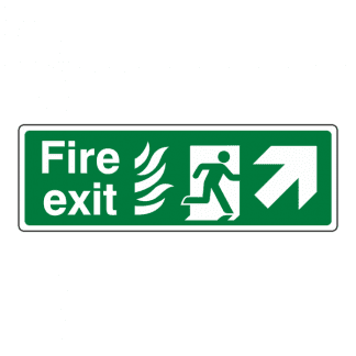 Hospital Fire Exit Up/Right Sign FE37