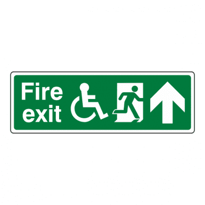 Disabled Fire Exit Up Sign FE40