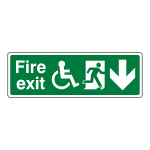Disabled Fire Exit Down Sign FE41