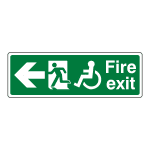 Disabled Fire Exit Left Sign FE42
