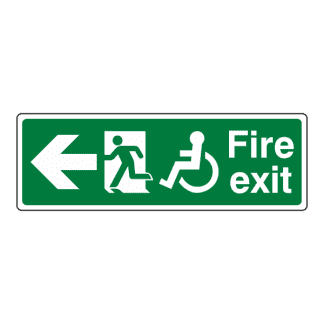 Disabled Fire Exit Left Sign FE42