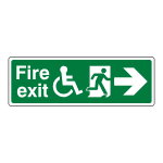 Disabled Fire Exit Right Sign FE43