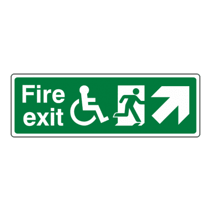 Disabled Fire Exit Up/Right Sign FE47