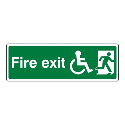Disabled Final Fire Exit Right Sign FE48