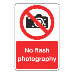 No flash photography sign GP19