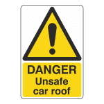 LW6: Unsafe Car Roof sign