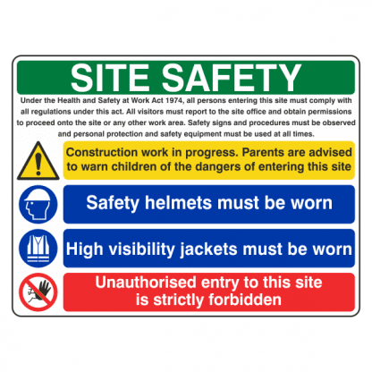 Sign SA11: Multimessage site safety
