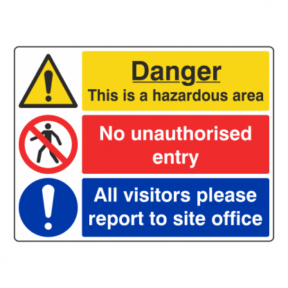 Hazardous area no unauthorised entry sign SA7