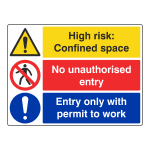 Confined space no unauthorised entry sign SA8