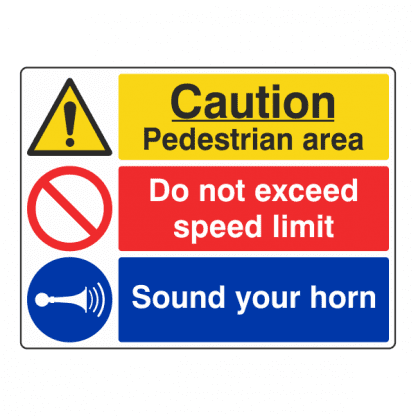 Pedestrian area caution sign SA9