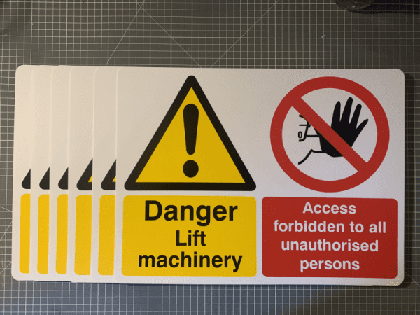 LW16 Danger Lift Machinery Sign