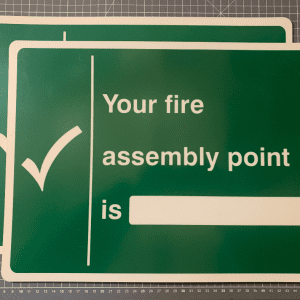 Assembly Point Location Sign - 400x300mm, rigid plastic