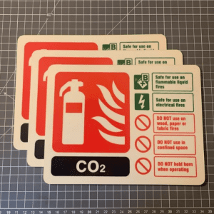 Carbon dioxide fire extinguisher sign