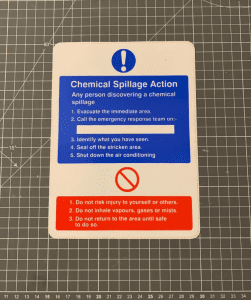 Chemical Spillage Action Sign